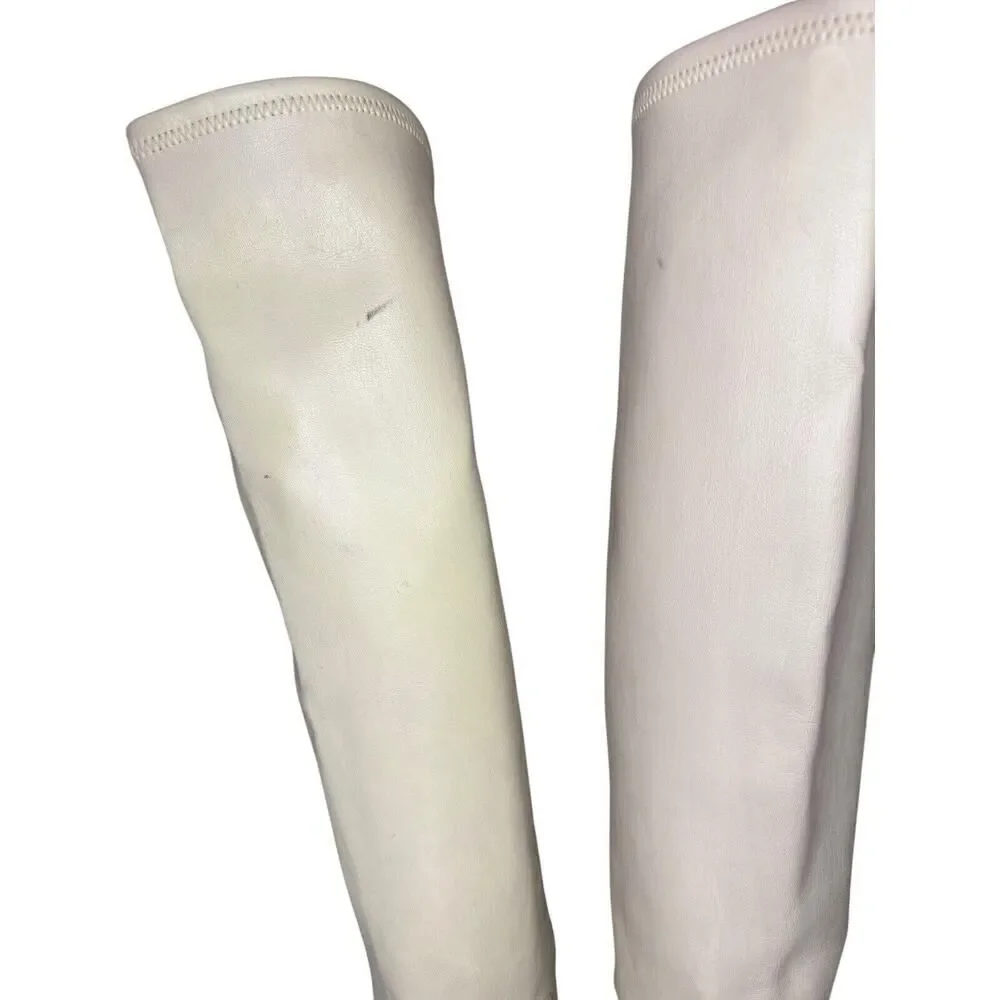 Theory Over-The-Knee Boot in Faux Leather White sz 9 US